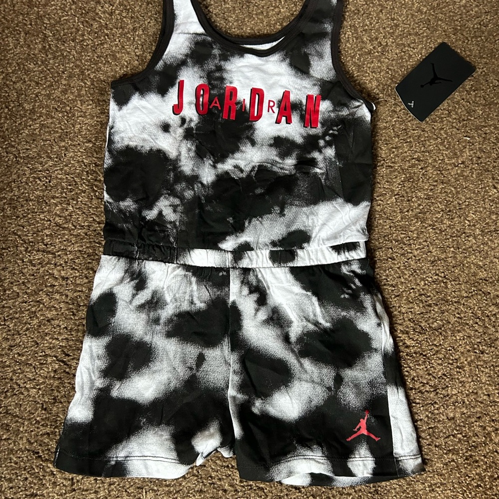 Jordan Kids Black and White Tie-Dye Shorts